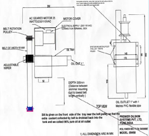 Oil Skimmer, Tube Type Oil Skimmers, Oil Skimmer For Hot Liquid Applications Cleaning Machine/Decreasing Tanks, Oil-Skimmer-For-Cnc-Machine-Coolant-Oil Skimmer.